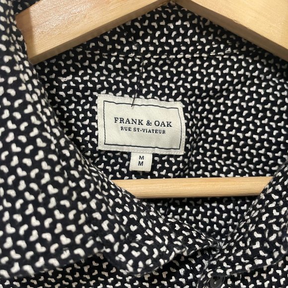 Frank & Oak Black and White Woven Cotton Short Sleeve Button Up - Medium $30 - Picture 5 of 6